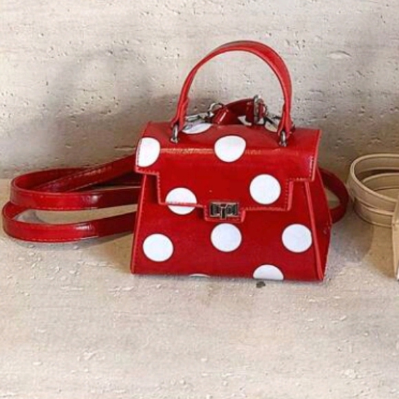 1pc Fashionable And Cute Polka Dot Kelly French Retro High-End Shoulder Crossbod - Picture 3 of 3